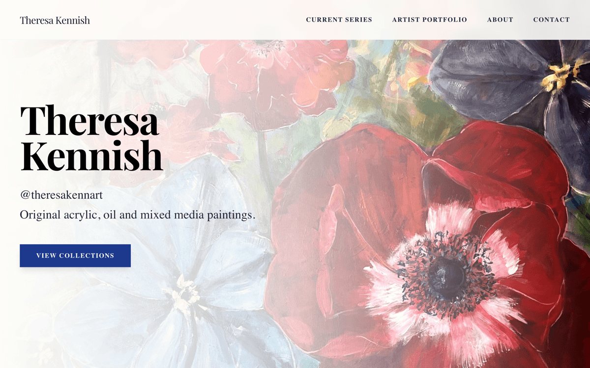 Theresa Kennish website interface